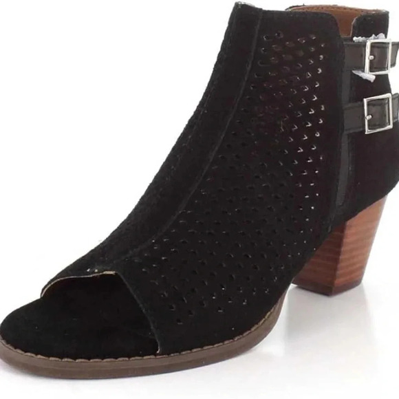 Vionic Chryssa Open Toe Genuine Leather Heeled Booties - Picture 1 of 9